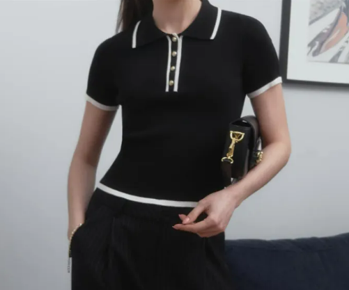 Refined Women's Short Sleeve Polo Top